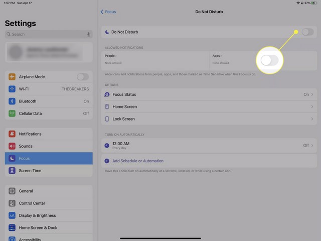 Utiliser le mode Ne pas déranger sur iPad