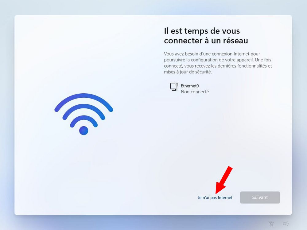 Je n'ai pas Internet - Windows 11