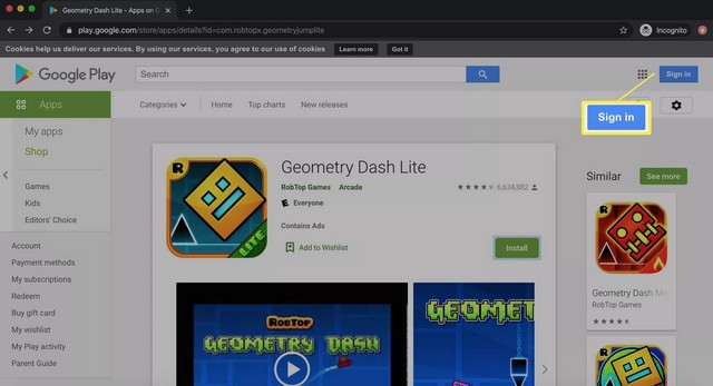 Cliquez sur Se connecter