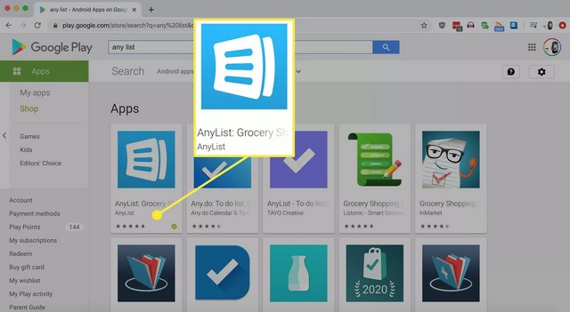Cliquez sur l'application