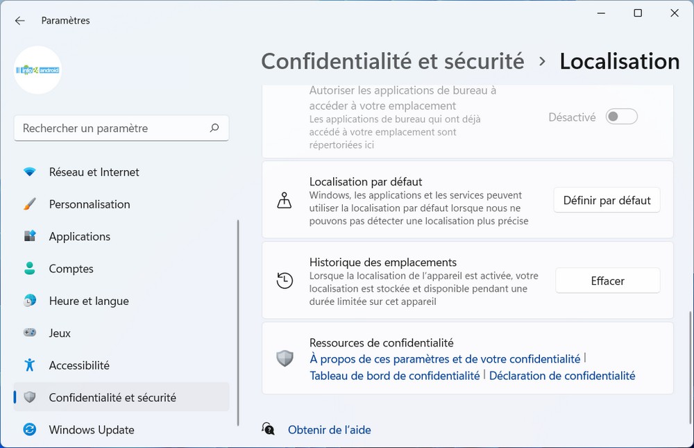 Comment vider le cache de localisation