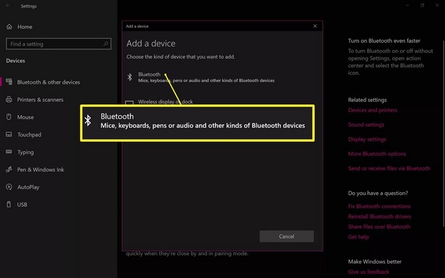 Connecter des AirPods à Windows 10