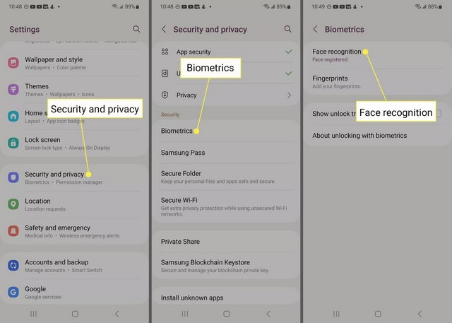 Débloquer un appareil Android avec reconnaissance faciale