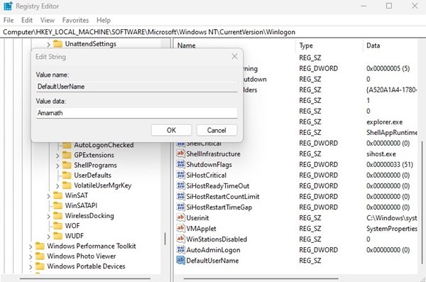 Entrez votre nom d'utilisateur