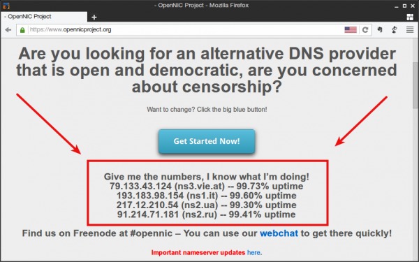 OpenNIC - serveur DNS pour les jeux