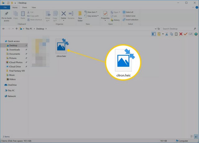 Ouvrir un fichier HEIC dans Windows 10