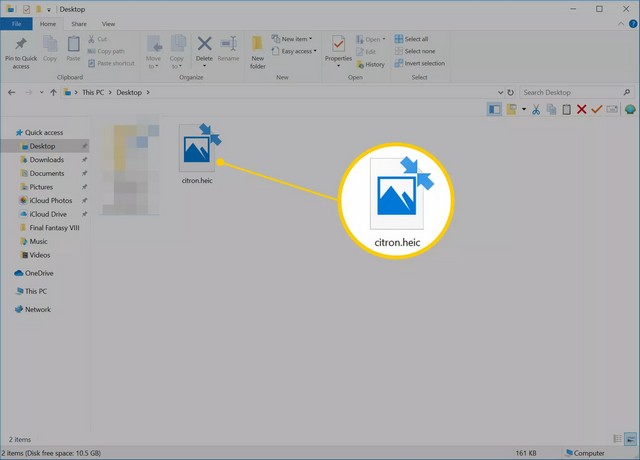 Ouvrir un fichier HEIC dans Windows 10