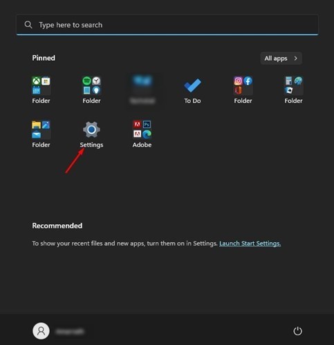 Sélectionner Paramètres