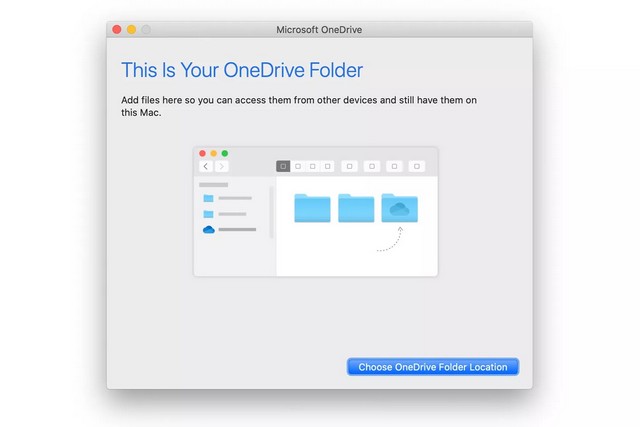 Sélectionner un emplacement pour votre dossier OneDrive