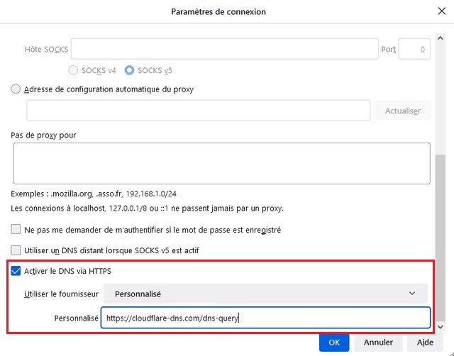 Activer DNS over HTTPS dans Firefox