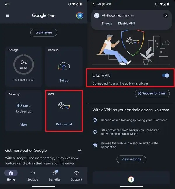 Activer Google VPN sur Android