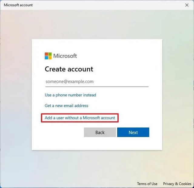 Ajouter un utilisateur sans compte Microsoft