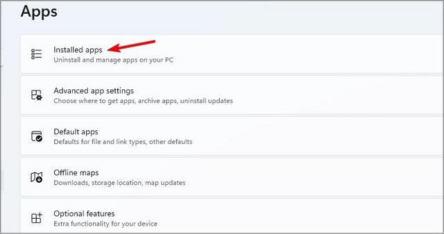 Applications installées