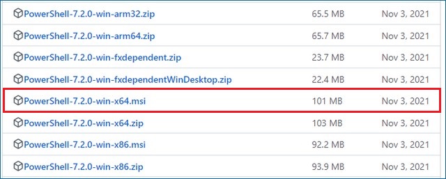 Cliquez sur PowerShell