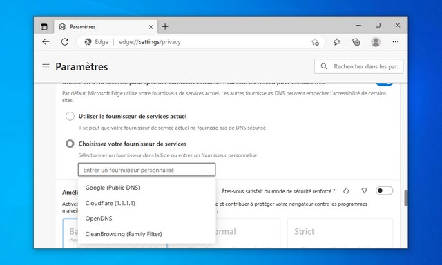 Comment activer DNS over HTTPS sur Microsoft Edge
