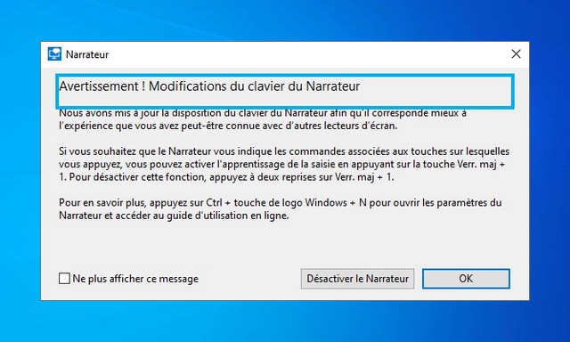 Comment activer ou désactiver le Narrateur sous Windows 10