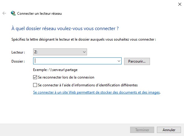 Connecter un lecteur réseau