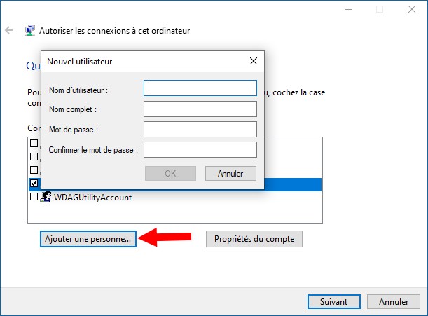 Créer un nouvel utilisateur VPN