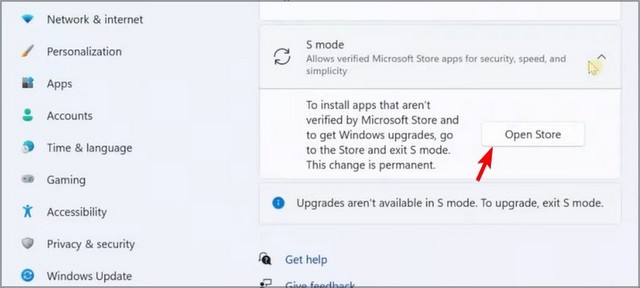 Désactiver le mode S