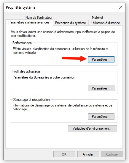 Désactiver les animations Windows 10