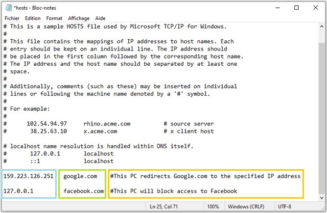 Modifier le fichier Hosts sur Windows 11