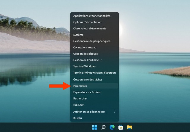 Paramètres sur Windows 11