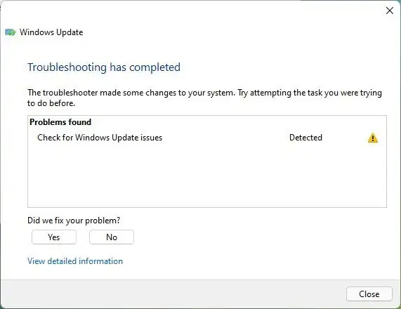 Réinitialiser Windows Update avec Dépannage