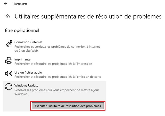 Réinitialiser les composants Windows Update