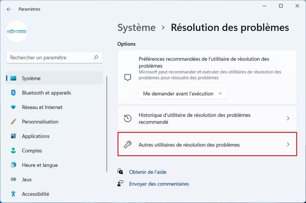 Résolution des problèmes Windows 11