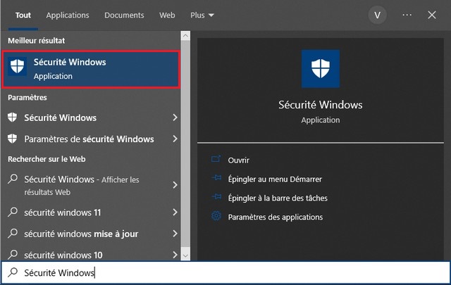 Sécurité Windows