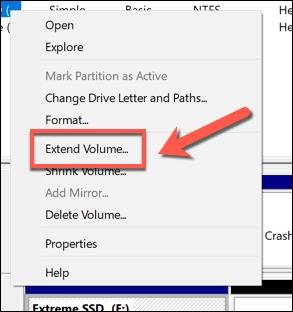 Sélectionner Étendre le volume