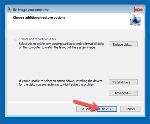 Sélectionner Exclure les disques
