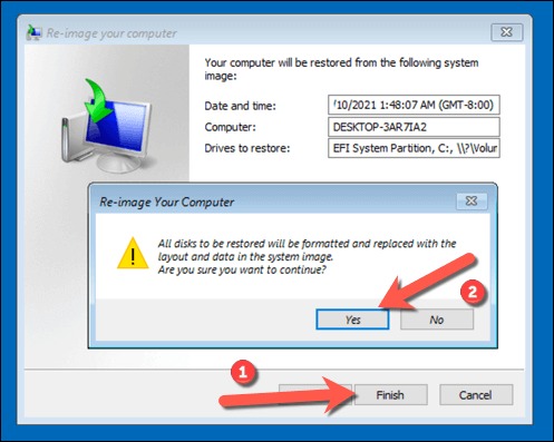 Sélectionner Redémarrer maintenant