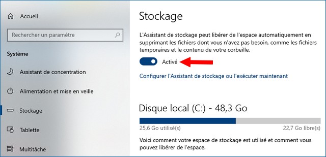 Vérifier votre espace de stockage