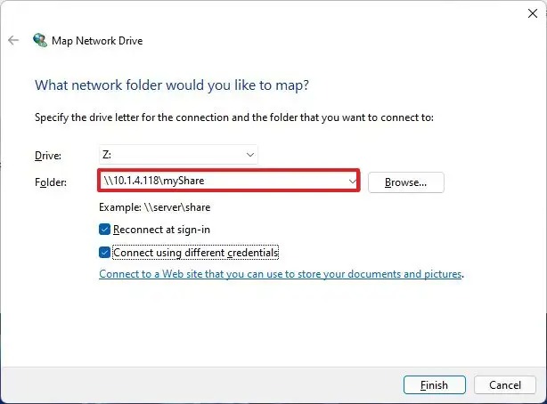 Access a shared folder on Windows 11