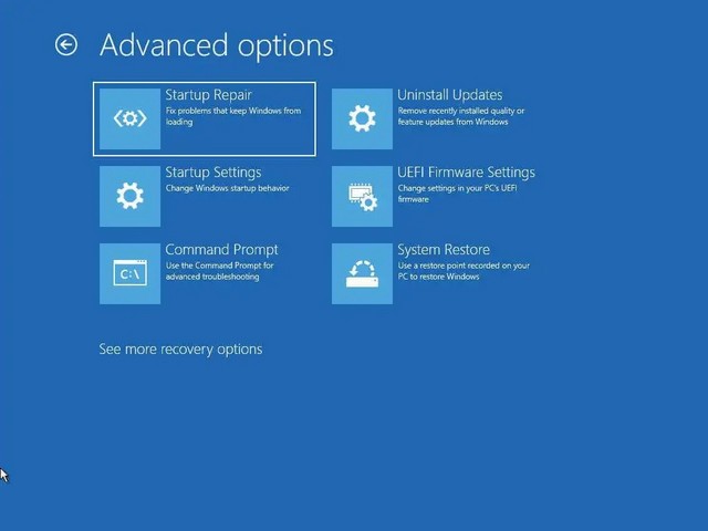 Accéder au démarrage avancées de Windows 11