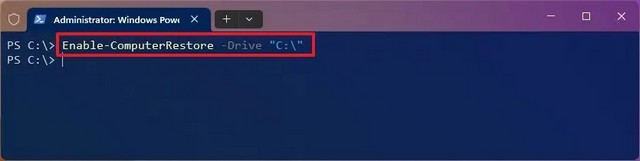 Activer la protection du système à partir de PowerShell