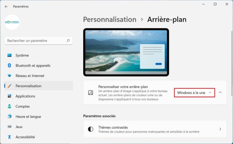 Changer automatiquement le fond d'écran sur Windows 11