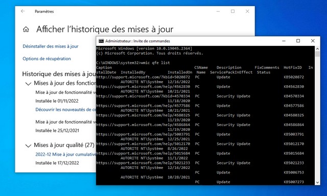Comment afficher l'historique des mises à jour de Windows 10