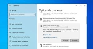 Comment supprimer le code PIN au démarrage Windows 10