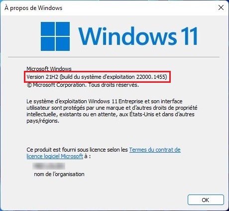 Connaître la version de Windows 11 en utilisant winver