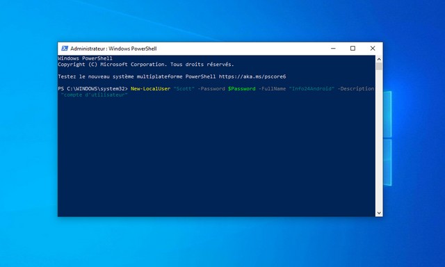 Créer un nouveau compte d'utilisateur avec PowerShell