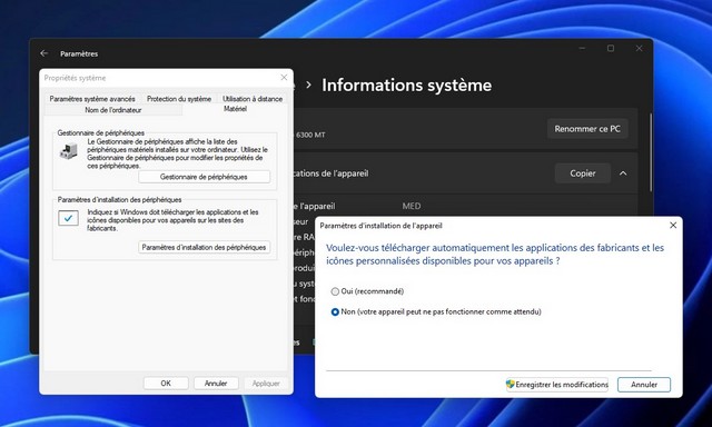 Désactiver l'installation automatique des pilotes dans Windows 11