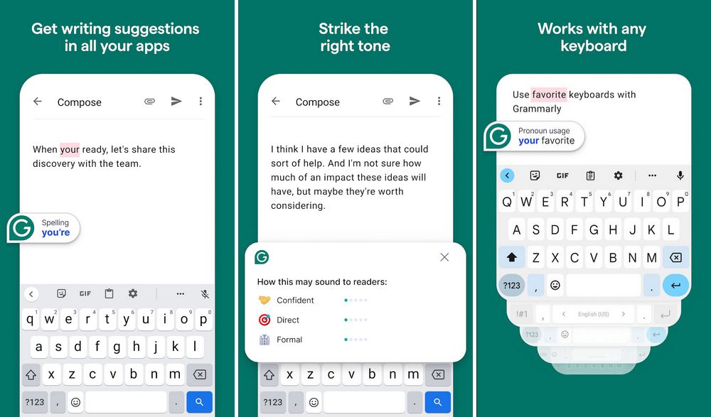 Grammarly - Meilleur clavier Android