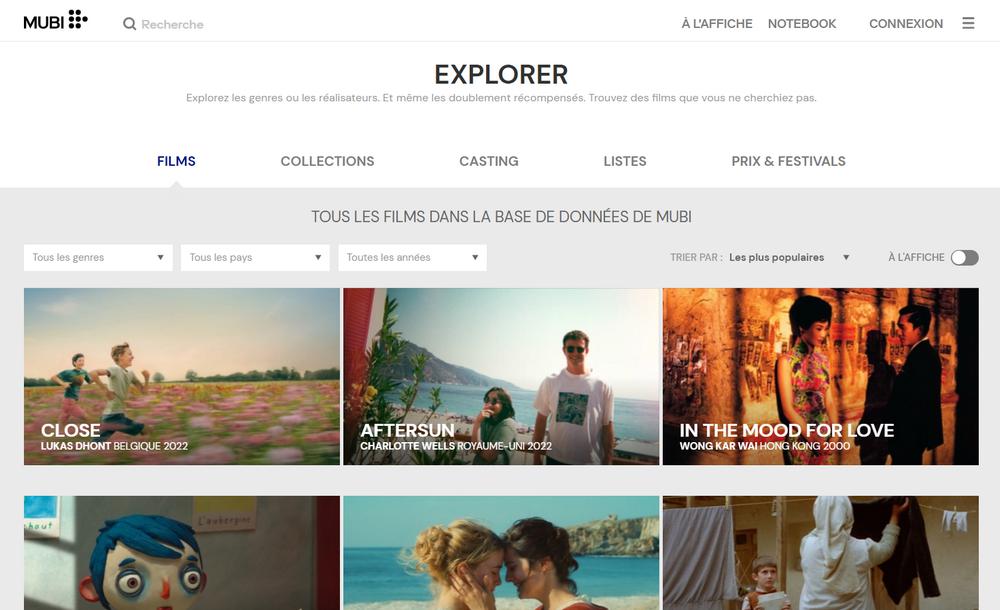 Mubi - meilleure alternative à Netflix