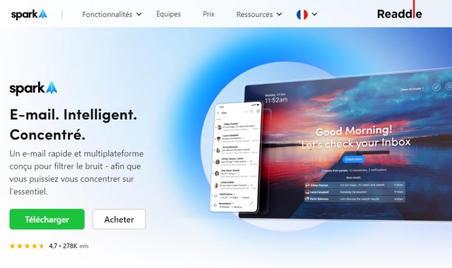 Spark - meilleurs clients de messagerie