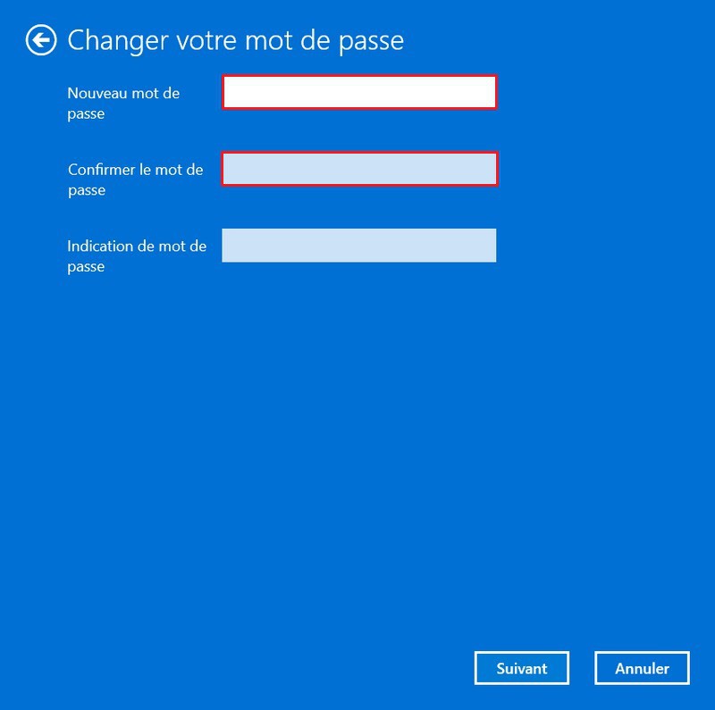 Supprimer le mot de passe du compte local Windows 11