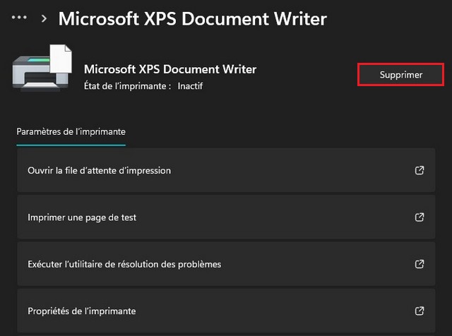 Supprimer ou désinstaller une imprimante sous Windows 11