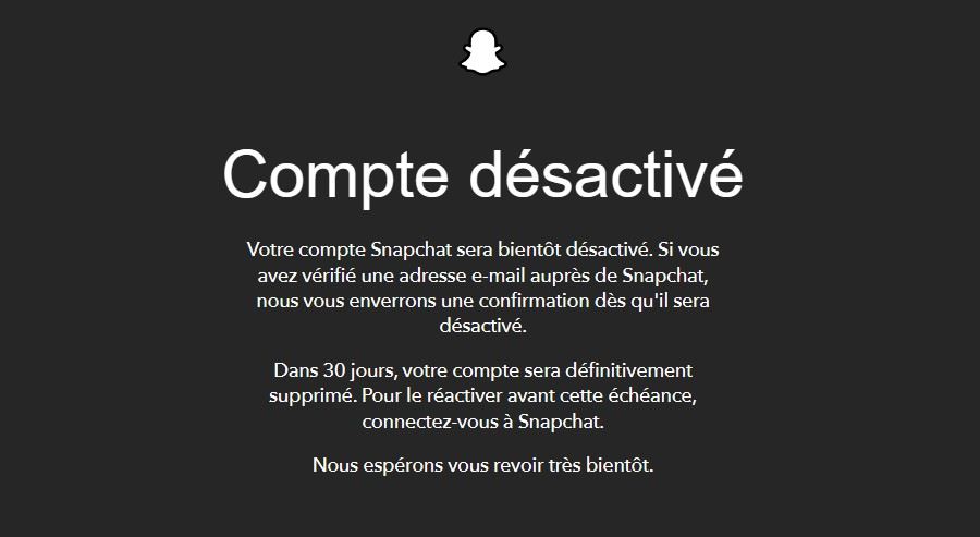 Supprimer son compte Snapchat