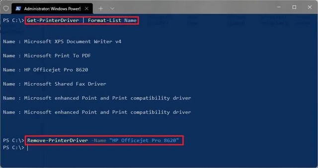 Supprimer une imprimante sous Windows 11 avec PowerShell